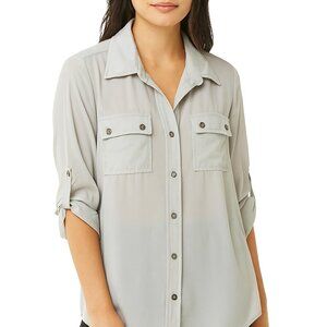 Ellen Tracy COMPANY Blouse Long Sleeve Collared Button Down Size Large